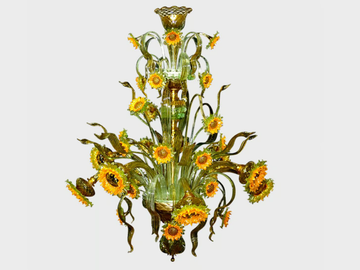 VAN GOGH SUNFLOWERS DELUXE - Murano glass chandelier by Sogni Di Cristallo - view 2